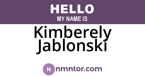 Kimberely Jablonski