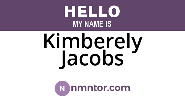 Kimberely Jacobs