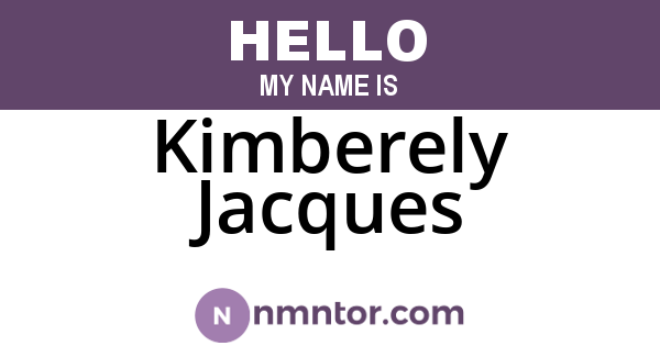 Kimberely Jacques