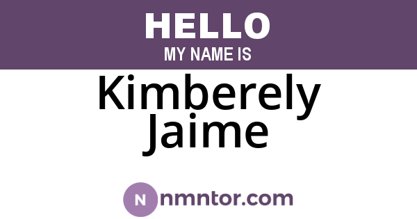 Kimberely Jaime