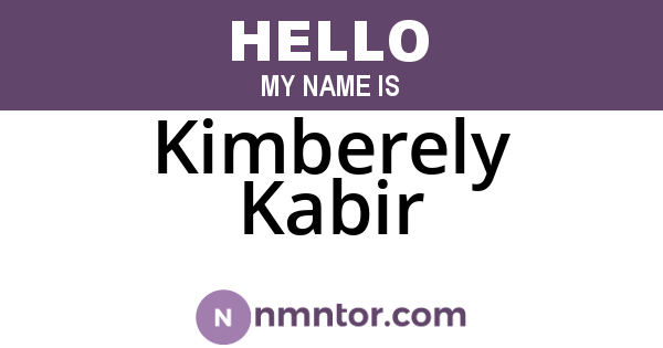 Kimberely Kabir