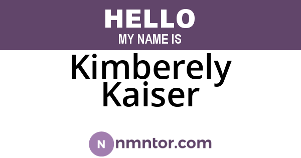 Kimberely Kaiser