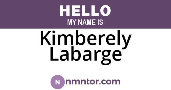 Kimberely Labarge