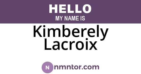 Kimberely Lacroix