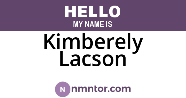 Kimberely Lacson