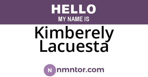Kimberely Lacuesta