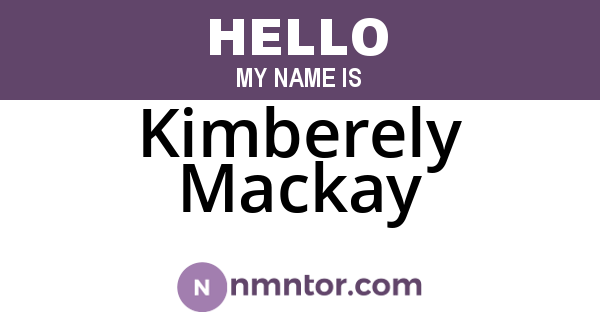 Kimberely Mackay