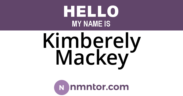 Kimberely Mackey