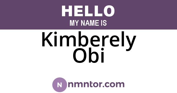 Kimberely Obi