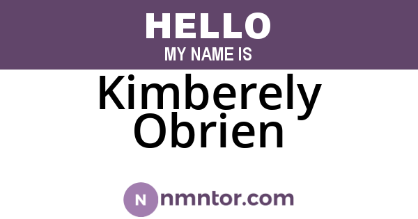 Kimberely Obrien