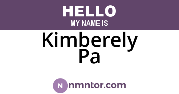Kimberely Pa