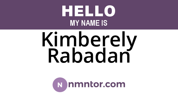 Kimberely Rabadan