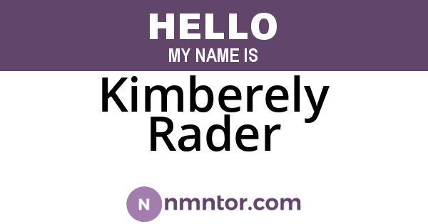 Kimberely Rader
