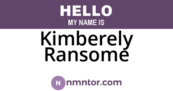 Kimberely Ransome