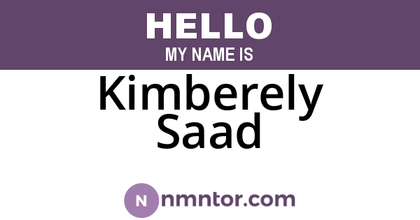 Kimberely Saad