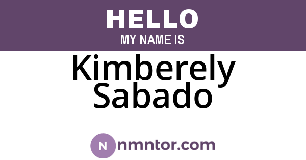 Kimberely Sabado