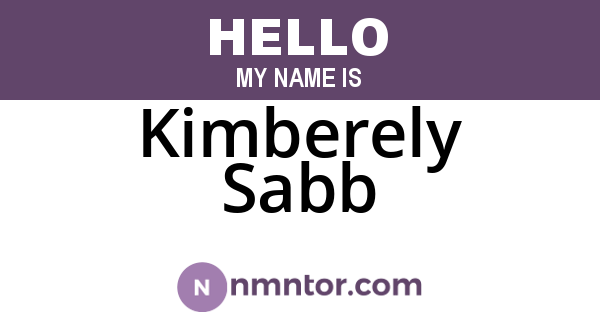 Kimberely Sabb
