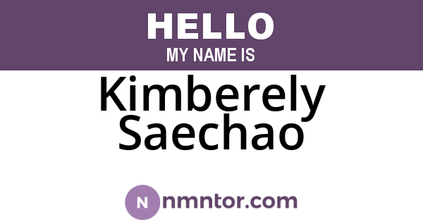 Kimberely Saechao