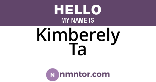 Kimberely Ta