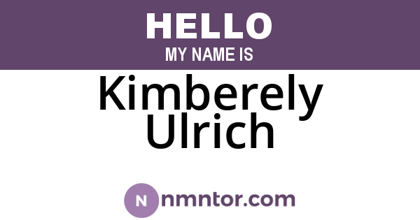 Kimberely Ulrich