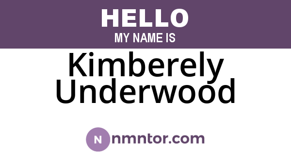 Kimberely Underwood