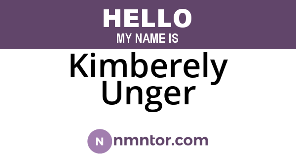 Kimberely Unger