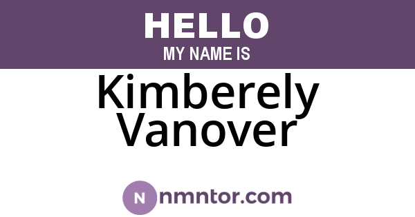 Kimberely Vanover