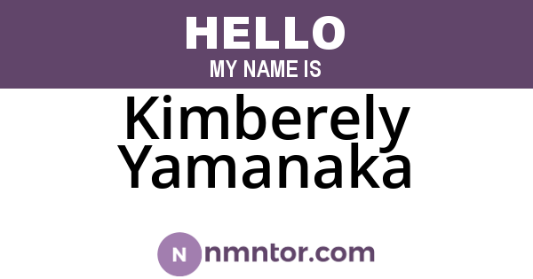 Kimberely Yamanaka