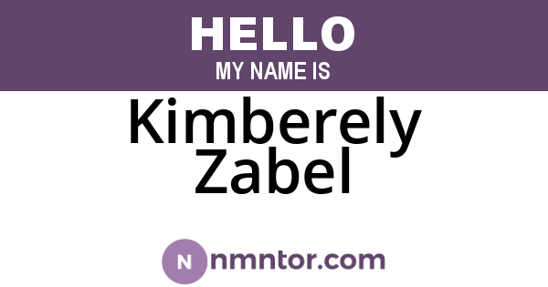 Kimberely Zabel