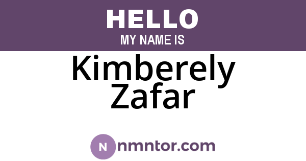 Kimberely Zafar