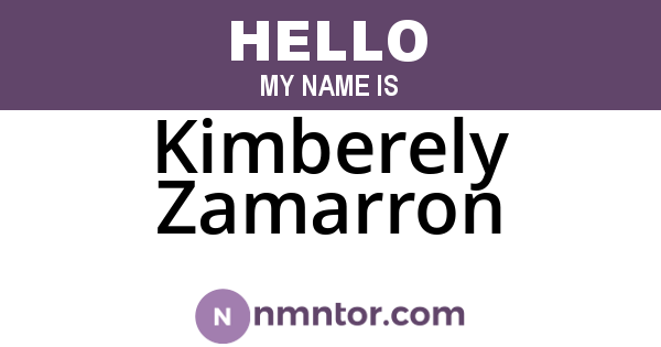 Kimberely Zamarron
