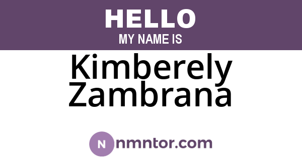 Kimberely Zambrana