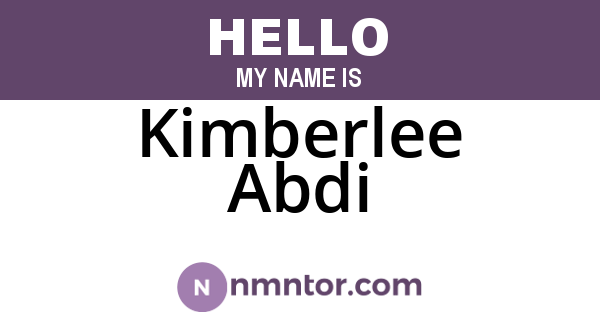 Kimberlee Abdi