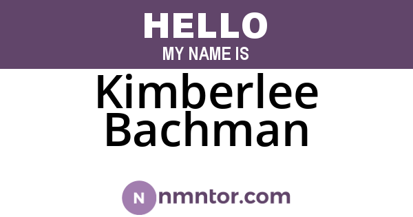 Kimberlee Bachman
