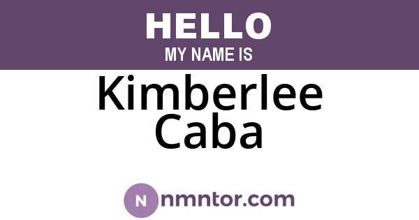 Kimberlee Caba