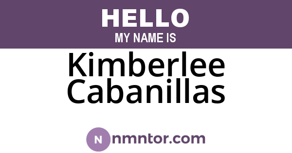 Kimberlee Cabanillas