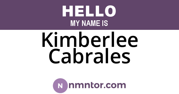 Kimberlee Cabrales
