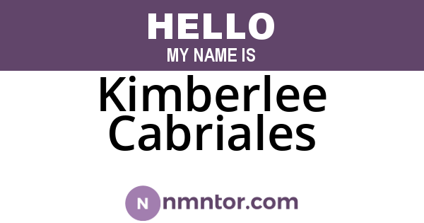 Kimberlee Cabriales
