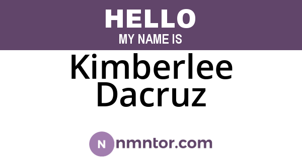 Kimberlee Dacruz