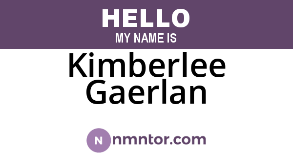 Kimberlee Gaerlan