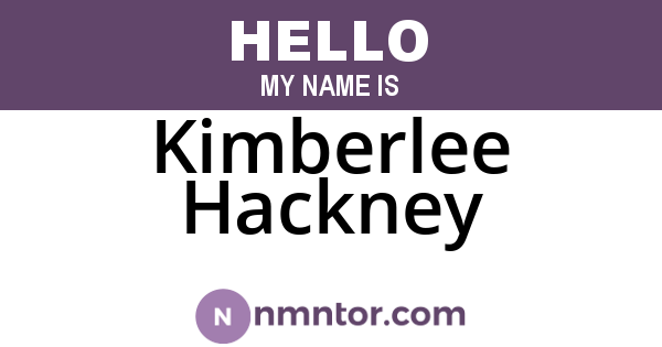 Kimberlee Hackney