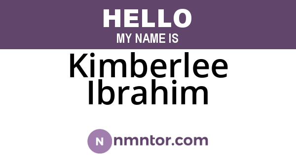 Kimberlee Ibrahim