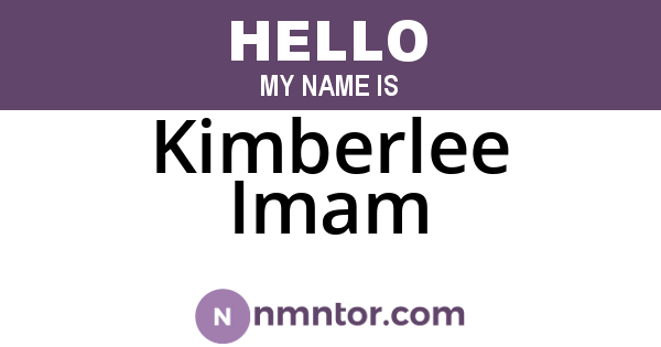 Kimberlee Imam