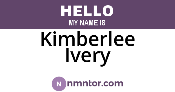 Kimberlee Ivery
