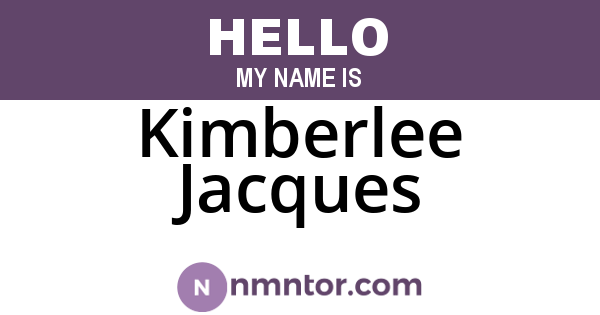 Kimberlee Jacques