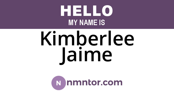 Kimberlee Jaime