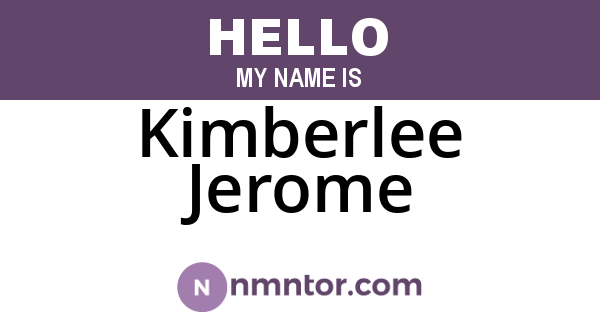 Kimberlee Jerome