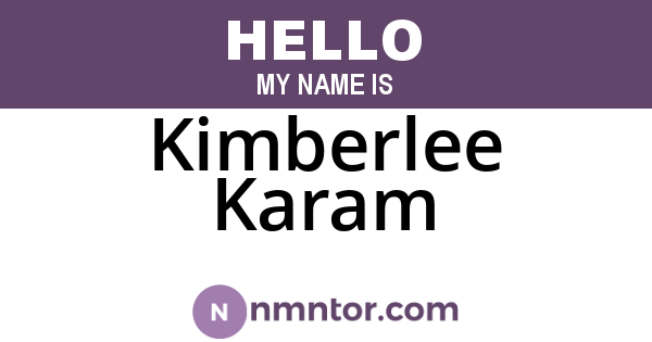 Kimberlee Karam