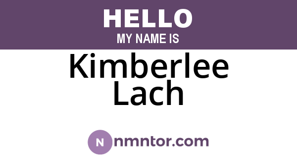 Kimberlee Lach