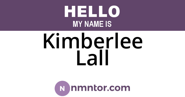 Kimberlee Lall